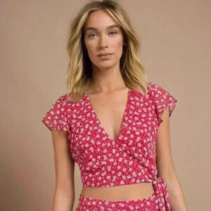 Melanie Floral Print Wrap Top